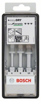 Набор из 3 алмазных свёрл Robust Line Easy Dry Best for Ceramic для сухого сверления 6,0 8,0 10,0 mm 2608587145